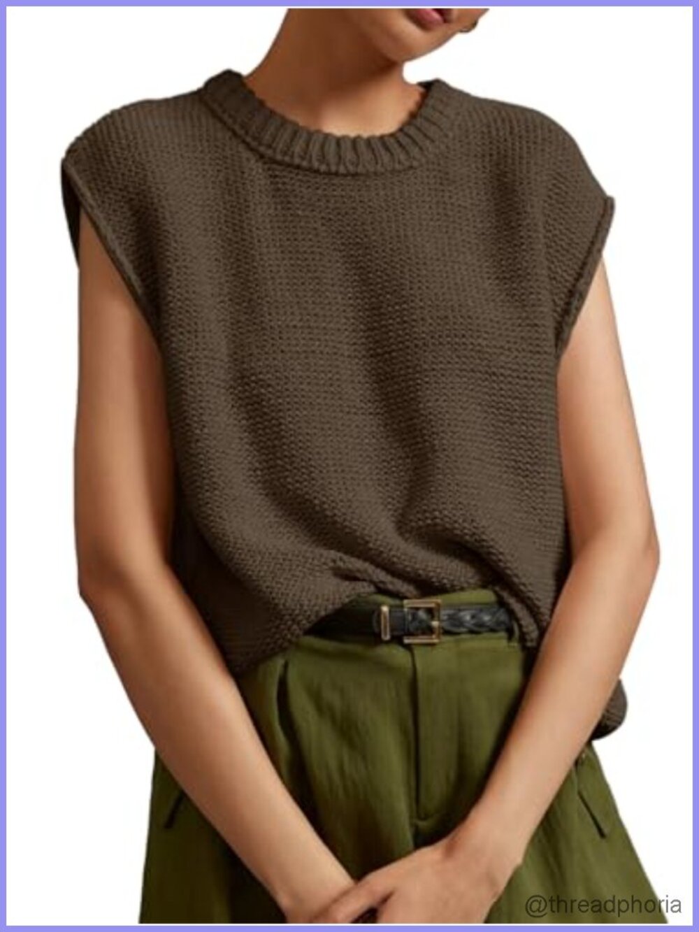 Sleeveless Sweater Vest Women Crew Neck Knit Tank Top